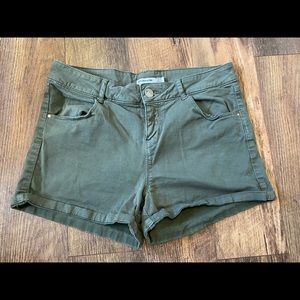 Green Jean Shorts